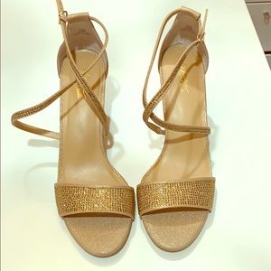 Gold rhinestone sandal